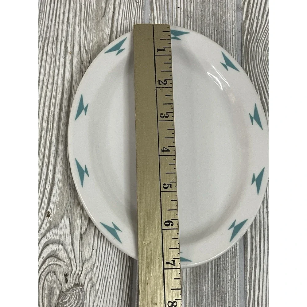 Vintage Homer Laughlin Atomic Diamond Restaurant Turquoise  7 X 5 1/2